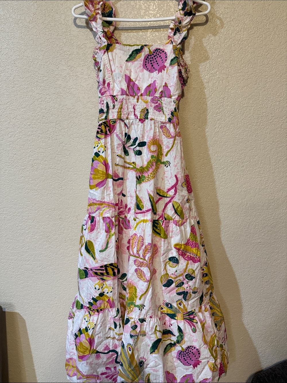 Banjanan Pink Floral & Botanical Tiered Sundress